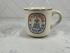 Vintage Boy Scouts Of America Boy Power & Man Power Coffee Mug Made In USA BSA picture