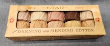 Vintage STAR Darning & Mending Cotton Thread in Box 195 Assorted Colors 10 Balls picture