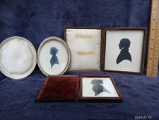 3 Antique 1830/50s Glass Framed Boxed Bompas Tomkins Family Silhouettes Portrait picture