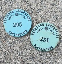 Vintage General Electric Research Laboratory Contractor Pinbacks 231 & 295  picture