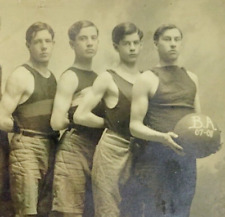 Rare 1907 Barton Academy Basketball Team Postcard - Vermont VT Sports Orleans Co picture
