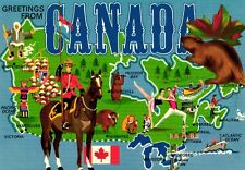 Map - Greetings From Canada Postcard picture