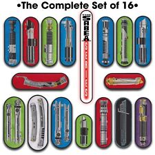 Complete set of ALL 16 STAR WARS Saga Light Saber embroidered iron-on patches picture