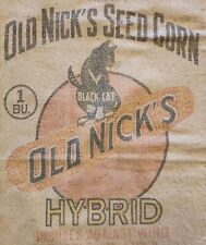 🔥RARE🌽OLD NICK'S Seed Corn Sack 🐈‍⬛️ Black CAT St. Joseph Eldon Missouri Farm picture