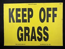 Vintage Keep Off Grass Paper Sign by Tree Saver Sign Company - Made in USA picture