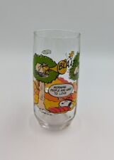 McDonald's Glass Cup 1965 Camp Snoopy Collection Peanuts Tumbler ~ 16 Oz. picture