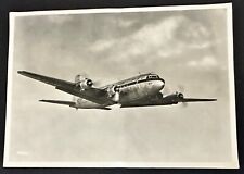 Vintage SABENA Airline Real Photo Postcard DC-6 in flight sent 1953 Canada to US picture