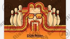 The Big Lebowski Sticker The Dude Abides with Bowling Pins 4 inch picture
