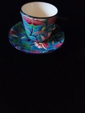 Antique Longwy Enameled Cloisonné Cup and Saucer picture