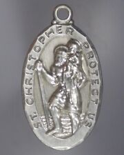 Vintage Sterling Silver St. Christopher Rosary Pendant picture