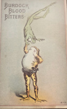Victorian Trade Card Burdock Blood Bitters Frog Fantasy Acrobatic Ladies Remedy picture