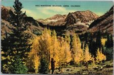 Montezuma Mountain in Aspen Colorado Vintage Linen Postcard B6 picture