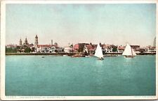 Water Front St Petersburg Florida Harbor Sailboat Scenic Docks WB Postcard picture