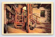c1935 Linen Postcard Little Rock AR Arkansas Interior Lakewood Old Mill picture