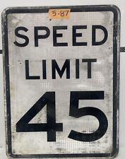 Authentic Retired Street Road Traffic Sign (Speed Limit 45mph) 24