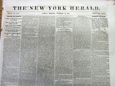 1859 newspaper EARLIEST ICE SKATING in New York City CENTRAL PARK LongDesription picture