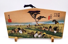 Japanese Wooden Lucky Prayer Board EMA Vintage Horse Pine Tree Interior OTA408 picture