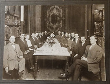 LARGE ANTIQUE CABINET CARD PHOTO OF DISTINGUISHED GENTELMEN AND ONE WOMAN 1900s picture