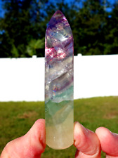 FLUORITE Crystal Healing Wand Point with Stunning Rare Yellow Fluorite For Sale picture