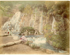 Japan, Tamadare Waterfall Yumoto, Hakone Vintage Albumen Print.  Albumi Print picture