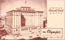 c1930s SEATTLE, Washington Postcard THE OLYMPIC HOTEL Street View / Unused picture