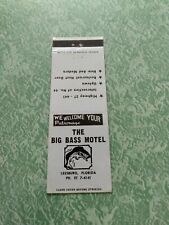 Vintage Matchbook Ephemera Collectible Y12 Leesburg Florida big bass motel picture
