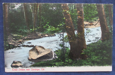 1907 Saratoga California Trout Stream Hand Colored Postcard Santa Clara Cancel picture