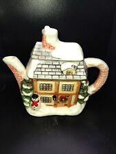  Annie Rowe The Villages Ceramic Teapot Winter Christmas Holiday Decor picture