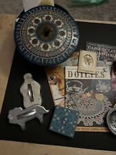 Vintage JUNK DRAWER LOT Vanity Collectibles Crafting Compact Buttons Art Deco picture