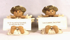 Two (2) Angel Figurine Zondervan Inspirio With Quote Proverb Cards 2.5