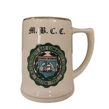Vintage Boston Mass Bay Comm College Beer Mug 1960s Stein Made In The USA Ship picture