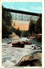 WA-Washington, Green River Gorge, Bridge Above, Vintage Postcard picture
