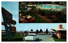 postcard Town House Motel Lancaster Cali. office-old car-pool 3534 picture