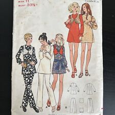Vintage 1970s Butterick 5839 Boho Dress Pants + Bolero Sewing Pattern 11 CUT picture