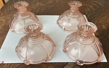 Depression Pink Oyster & Pearl Candle Holders RARE  Set Of 4 picture