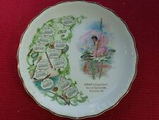 1912 Advertising Calendar Plate with Fairy, Fish & Sports Theme Equipment picture