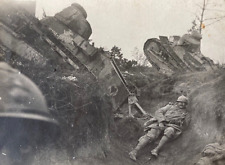 OUTSTANDING  WW1 GERMAN TRENCH ATTACK SCENE IN FRANCE - PHOTO POSTCARD RPPC picture