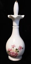 Vintage Nasco China Perfume Bottle w/Pink Flowers & Gold Ascents picture