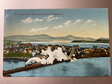 Used Postcard Birds Eye View of Lake Memphremagog and Newport Vt picture