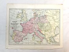 Matthews-Northup Works Color Map of Europe at Napoleon's Greatest Power 1810 VTG picture