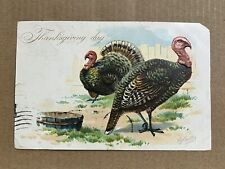 Postcard Raphael Tuck Thanksgiving Dinner Turkey Artist Signed RJ Wealthy Vtg PC picture