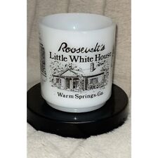 Vintage Glasbake Roosevelt’s Little White House milk glass mug 3.5 inches picture