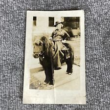 Vintage Postcard Photo Of Little Cowboy Riding On Fuzzy Pony Boy Child Horse picture