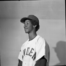 Vintage Negative B&W Med Format 1970's Yearbook Photo Boy Baseball Player #982 picture