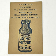 Fifield Druggist Bangor MA Emerson's Bromo Seltzer Headache Medicine Ad Envelope picture
