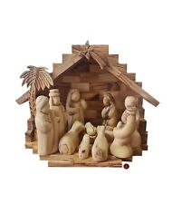 olive wood nativity set figure authentic olive wood from Bethlehem picture