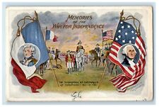 1908 The Surrender Of Cornwallis At Yorktown Patriotic Flags Embossed Postcard picture