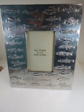 VINTAGE FRAME WITH FISH Fish Aluminum 4x6 Picture Frame DESK OR SHELF FRAME picture