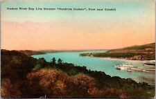 Vtg Hudson River Day Line Steamer Hendrick Hudson near Catskill NY Postcard picture