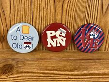 Vintage University Of Pennsylvania Pinback Pins Buttons Penn 3” Lot Of 3  picture